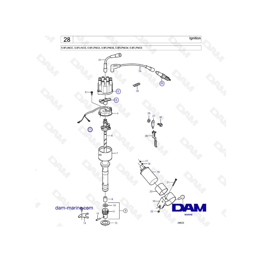  Volvo Penta 5.8L FI - Encendido