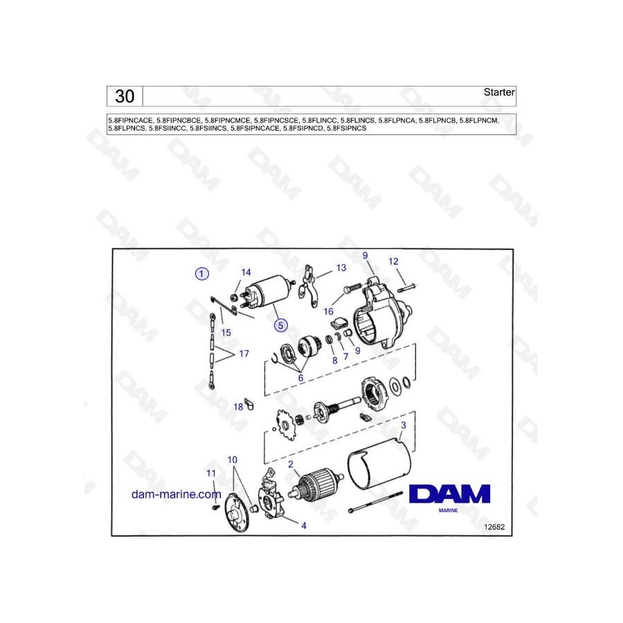  Volvo Penta 5.8L FI - Motor de arranque