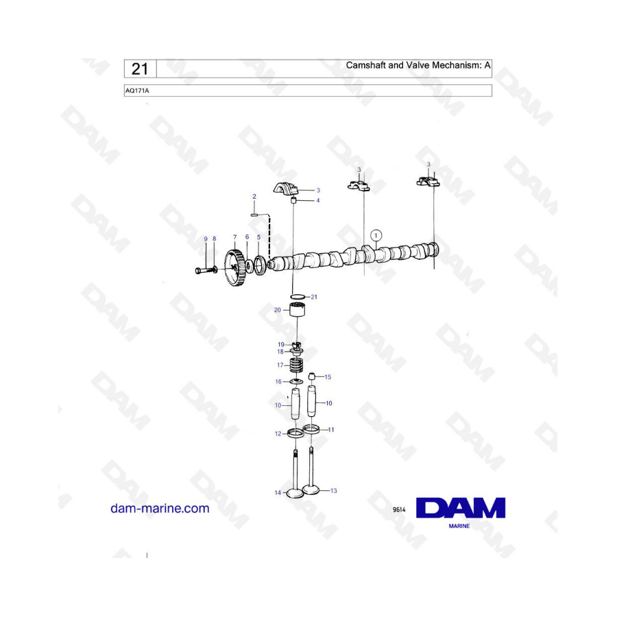 Volvo Penta AQ171A - Camshaft & Valve Mechanism