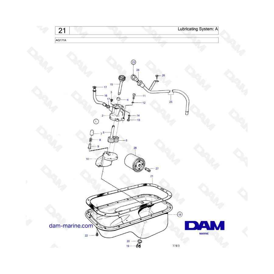 Volvo Penta AQ171A - Lubricating system