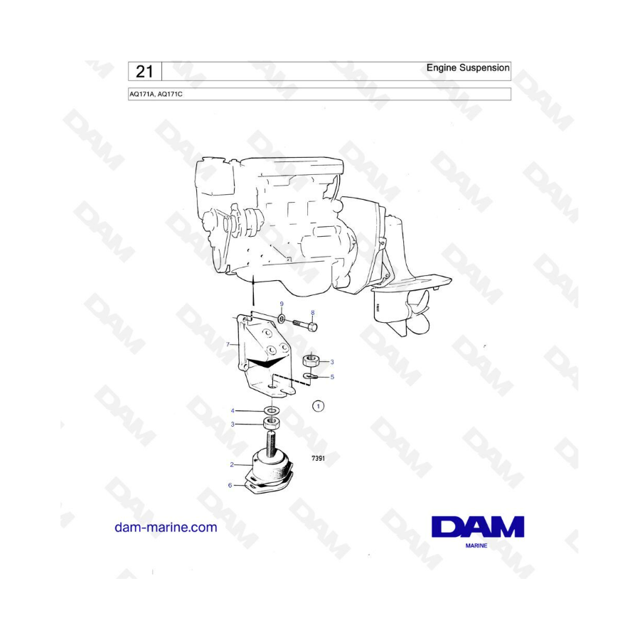 Volvo Penta AQ171A - Engine suspension