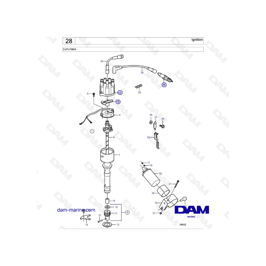 Volvo Penta 5.0L FL - Encendido