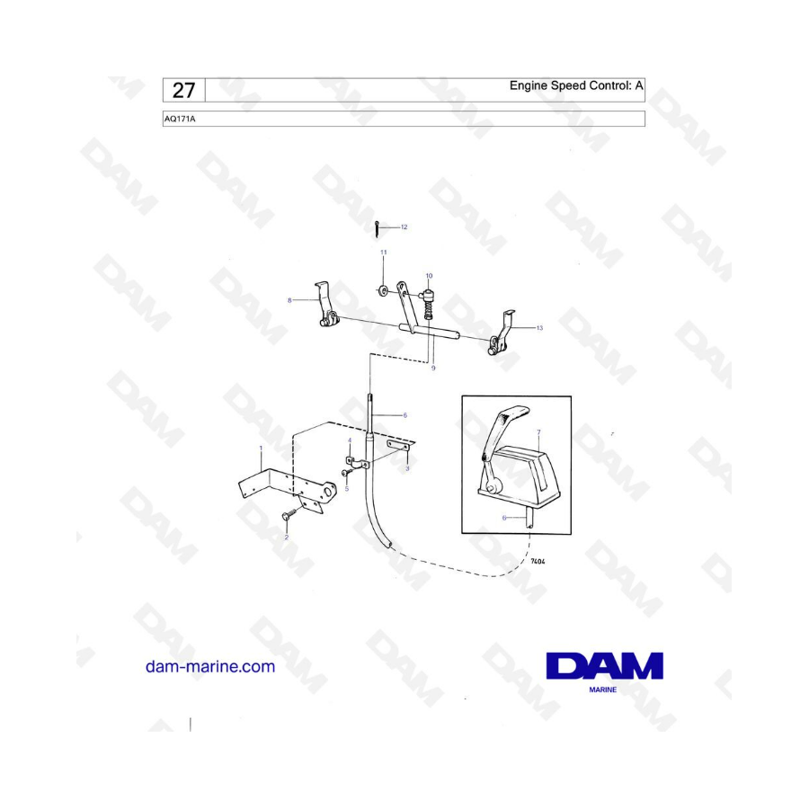 Volvo Penta AQ171 - Control de velocidad del motor