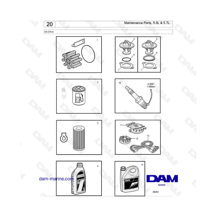 Volvo Penta V8-270 - Maintenance parts