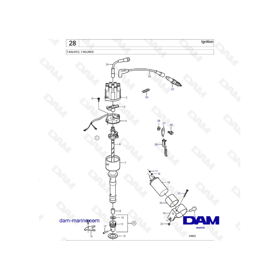 Volvo Penta 7.4L GL - Encendido