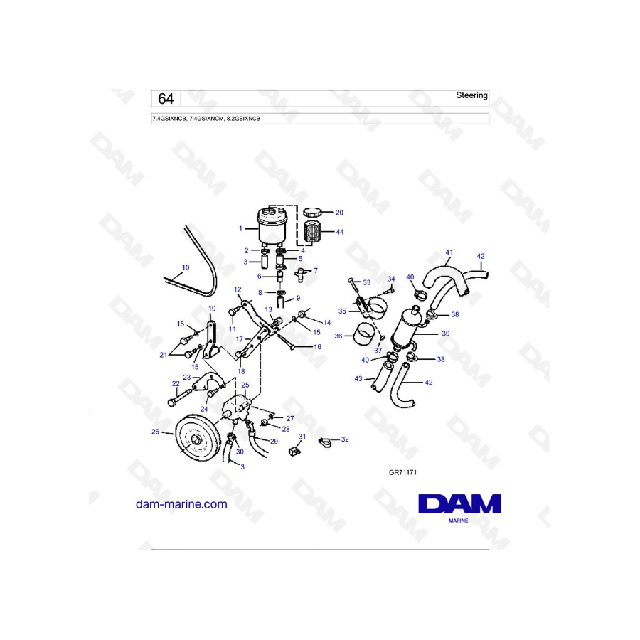 Volvo Penta 7.4L GL - Dirección