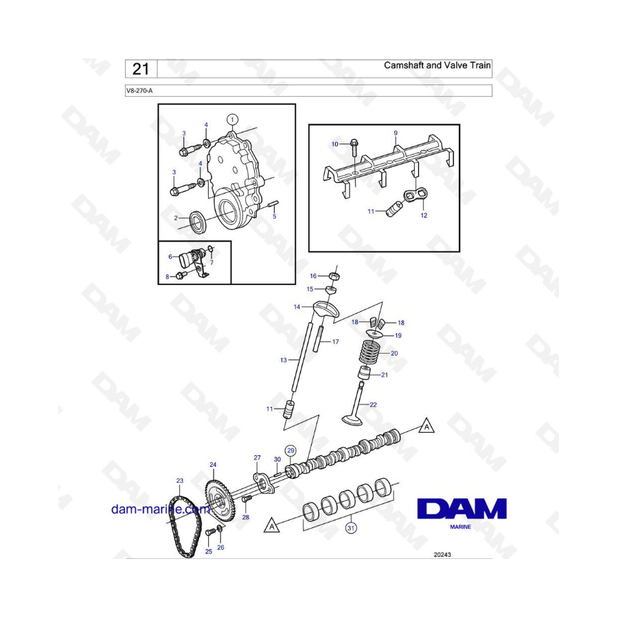 Volvo Penta V8-270 - Camshaft & Valve Train