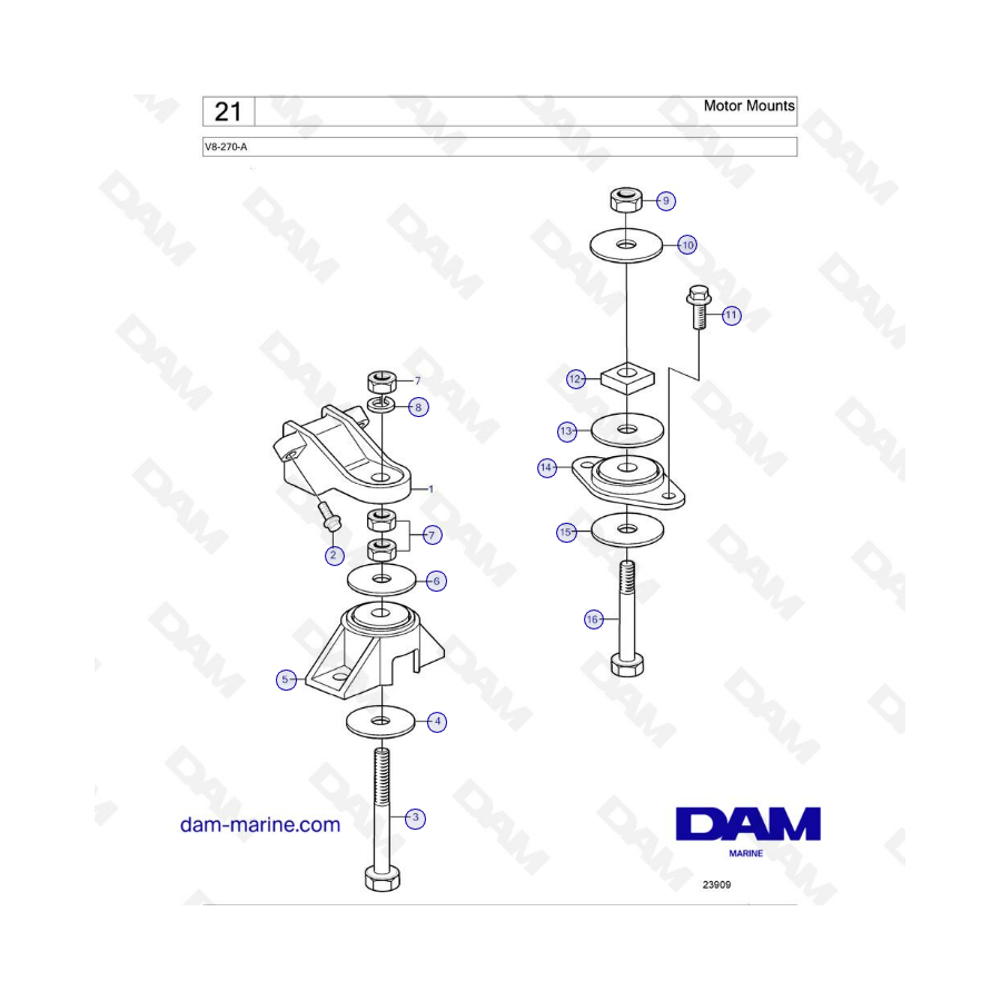 Volvo Penta V8-270 - Motor mounts