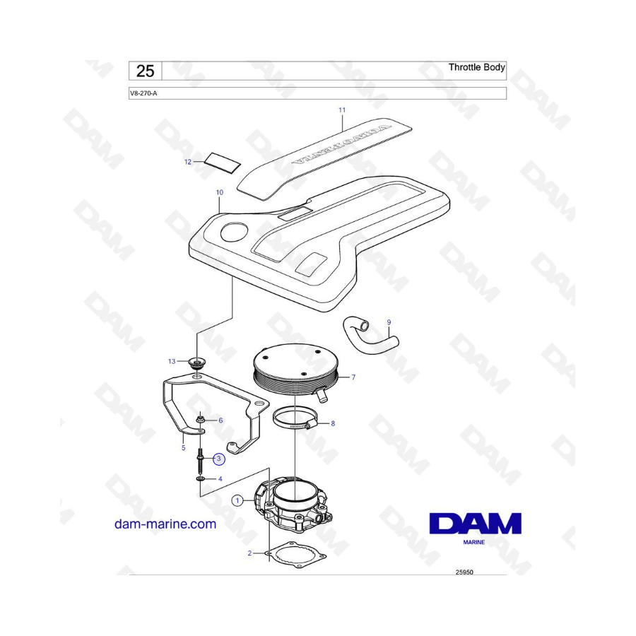 Volvo Penta V8-270 - Cuerpo de mariposa