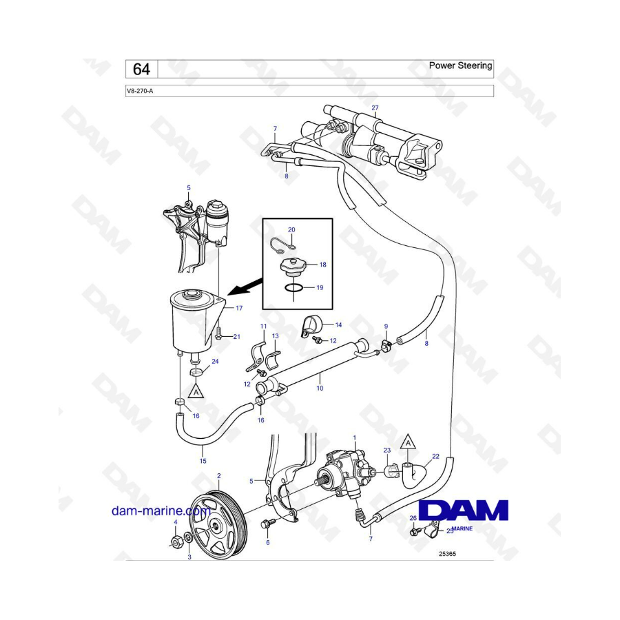 Volvo Penta V8-270 - Power steering