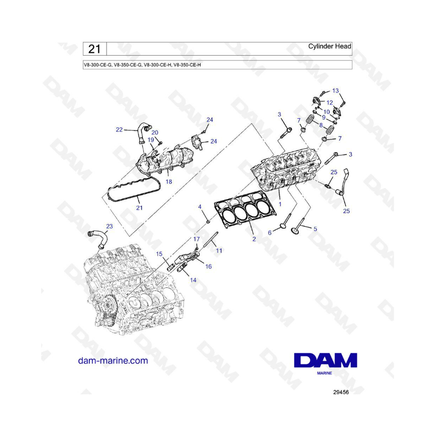 Volvo Penta V8-300 - Cylinder head