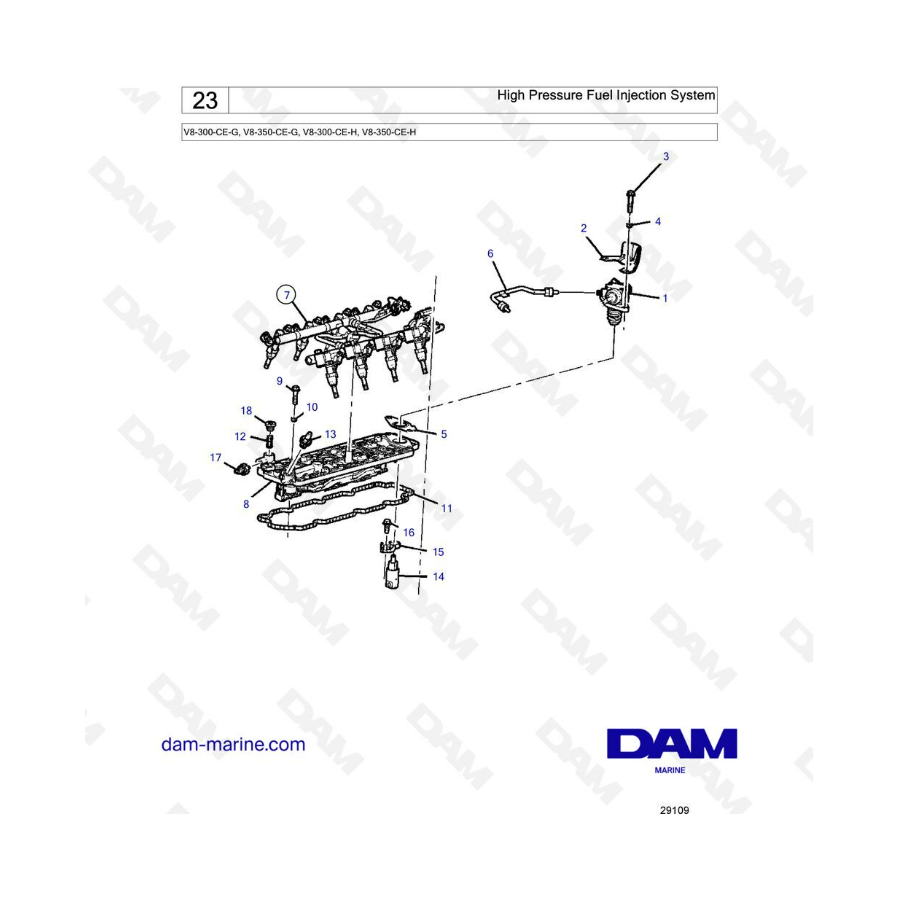 Volvo Penta V8-300 - High pressure fuel injection system