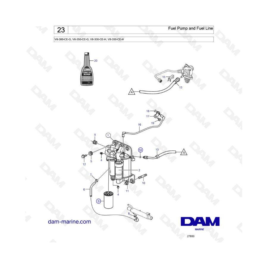 Volvo Penta V8-300 - Fuel pump & fuel line