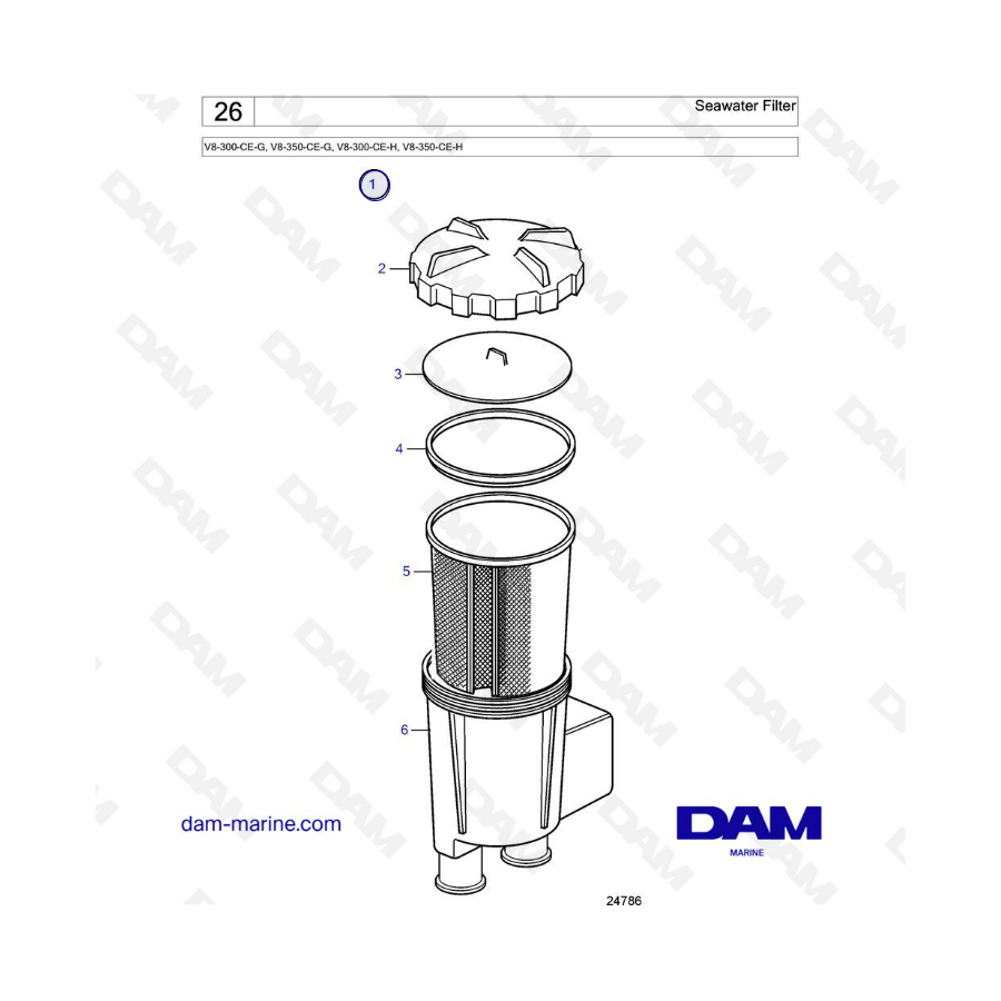 Volvo Penta V8-300 - Seawater filter