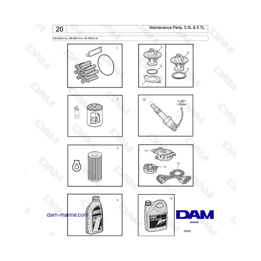 Volvo Penta V8-225 - Maintenance parts