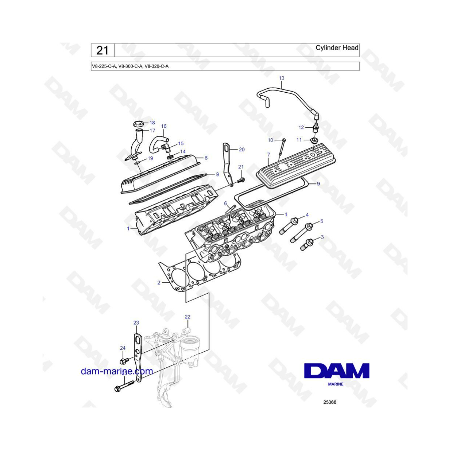 Volvo Penta V8-225 - Cylinder head