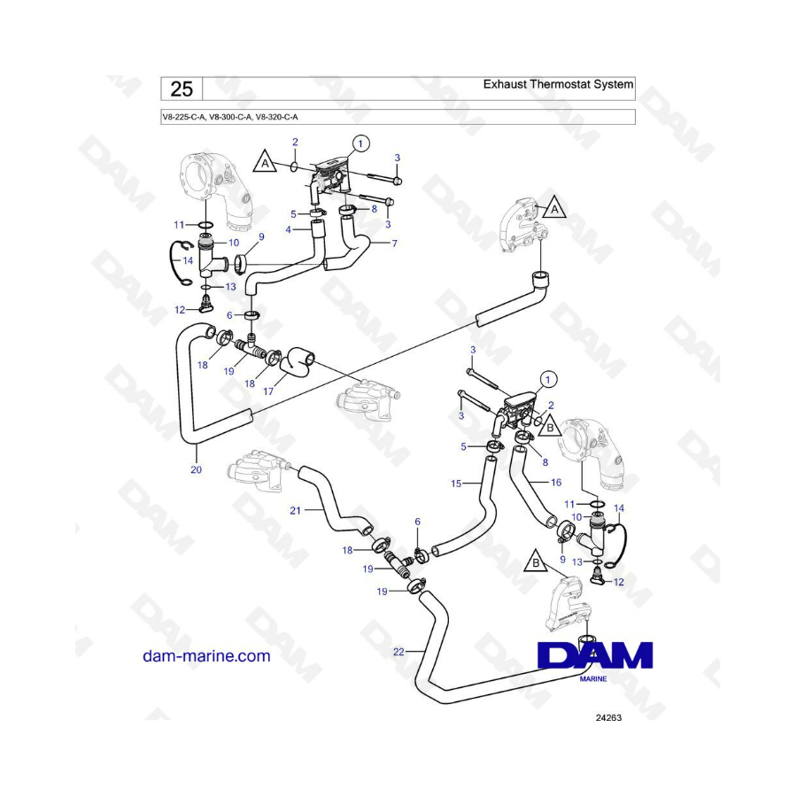 Volvo Penta V8-225 - Exhaust thermostat system