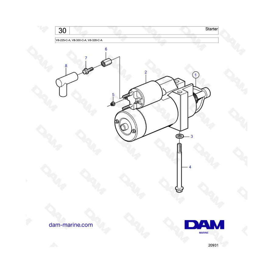 Volvo Penta V8-225 - Motor de arranque