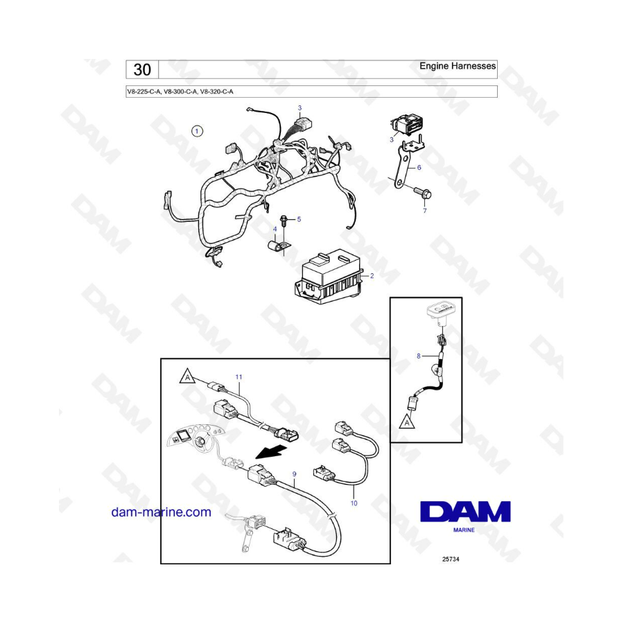 Volvo Penta V8-225 - Arneses de motor