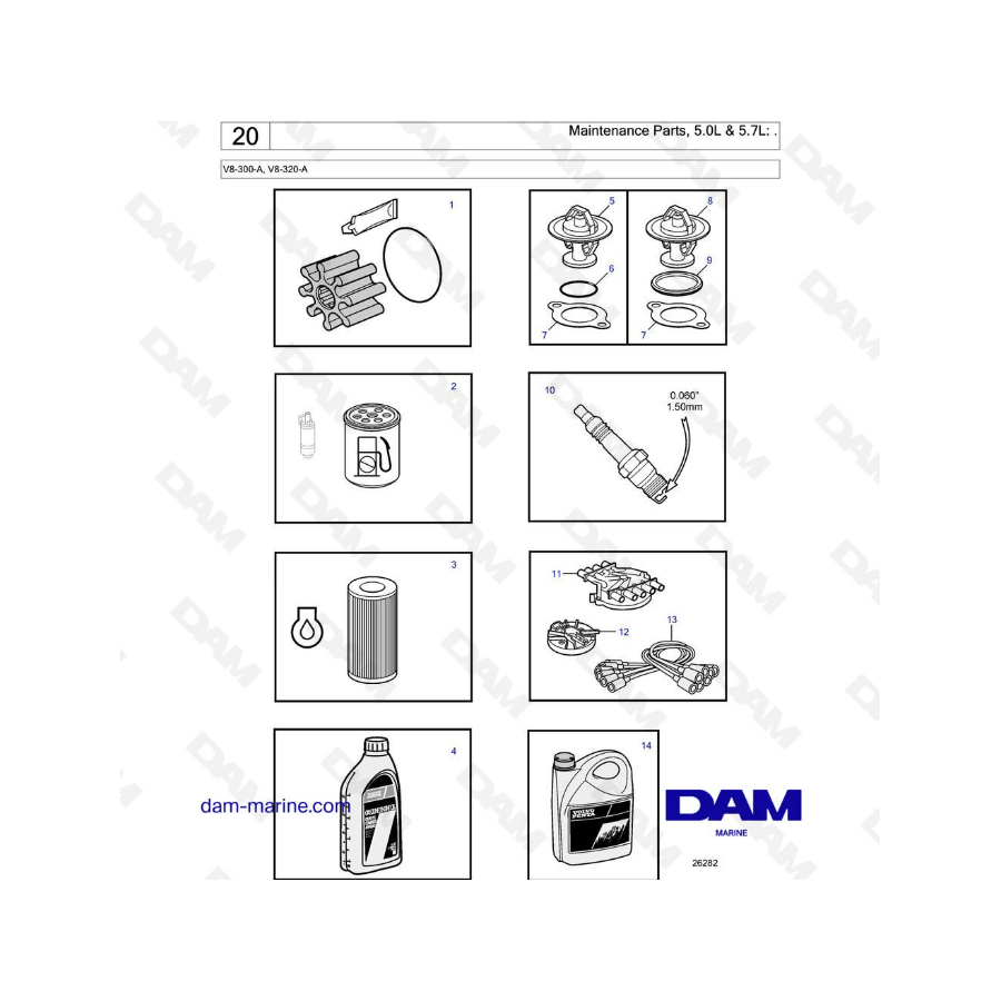 Volvo Penta V8-320 - Maintenance parts