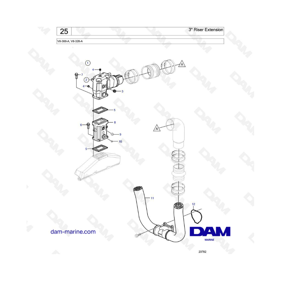 Volvo Penta V8-320 - 3" Riser Extension