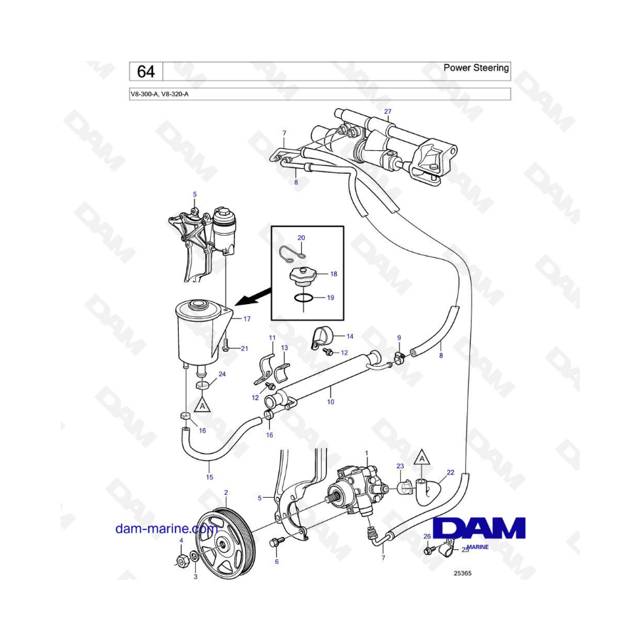 Volvo Penta V8-320 - Power steering