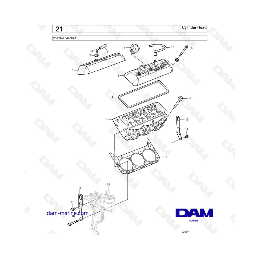 Volvo Penta V6-200 - Cylinder head