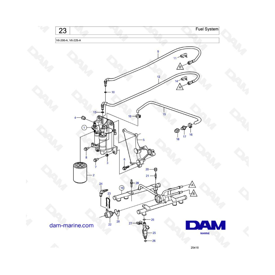 Volvo Penta V6-200 - Fuel system