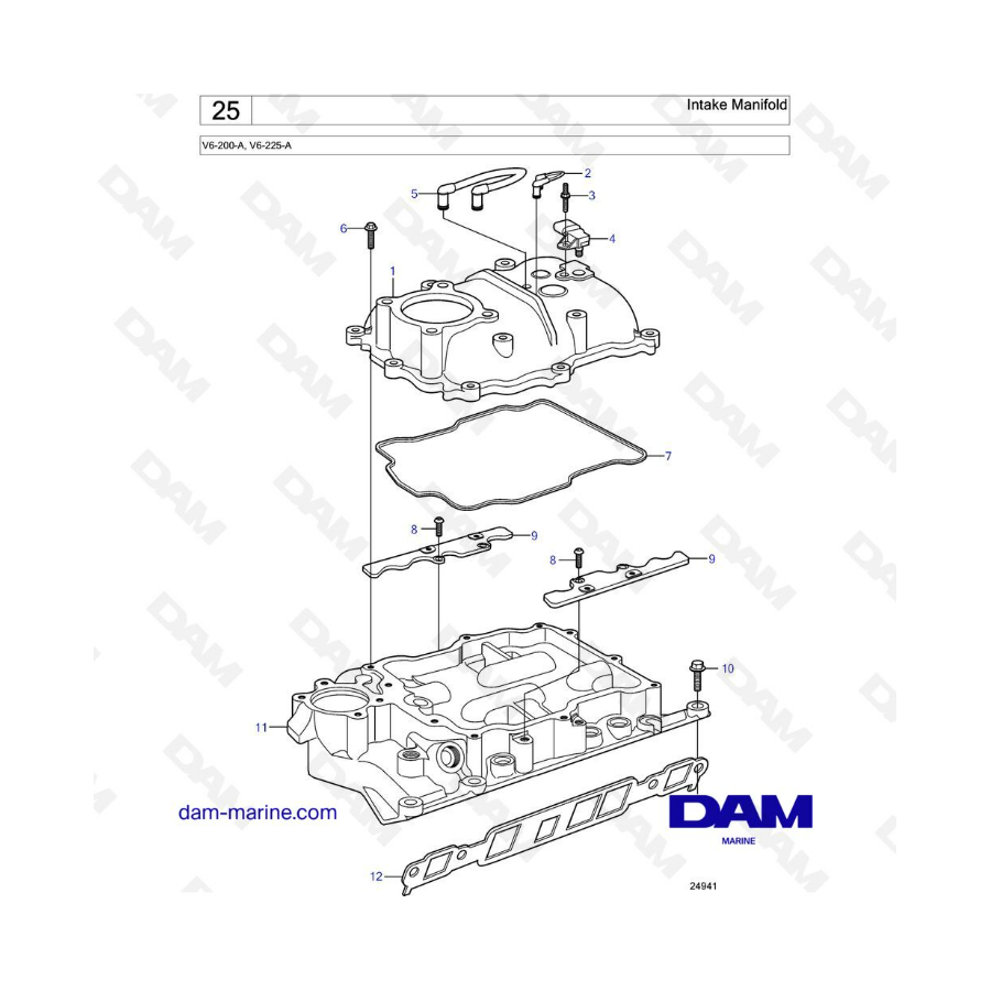 Volvo Penta V6-200 - Colector de admisión