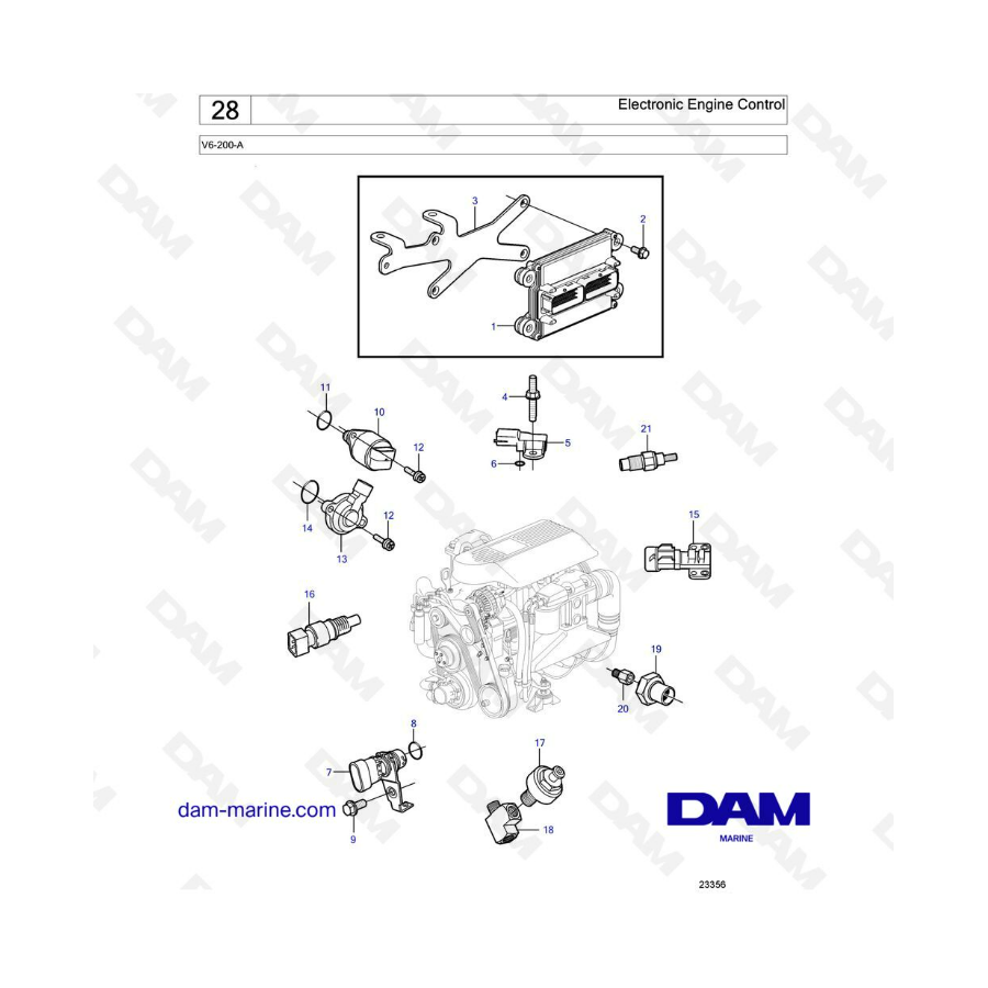 Volvo Penta V6-200 - Control electrónico del motor