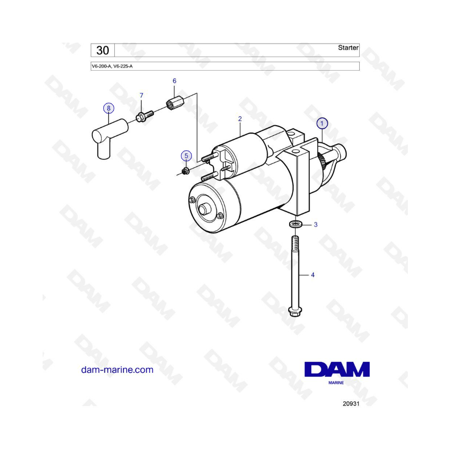 Volvo Penta V6-200 - Motor de arranque