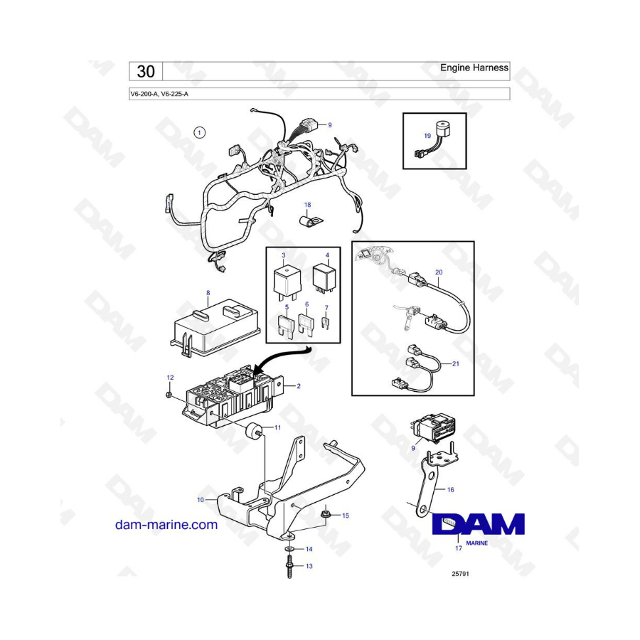 Volvo Penta V6-200 - Engine harness