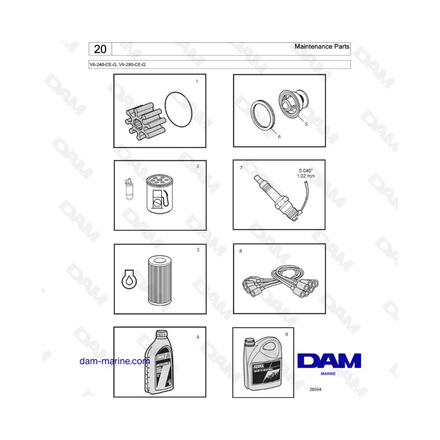 Volvo Penta V6-240 - Maintenance parts