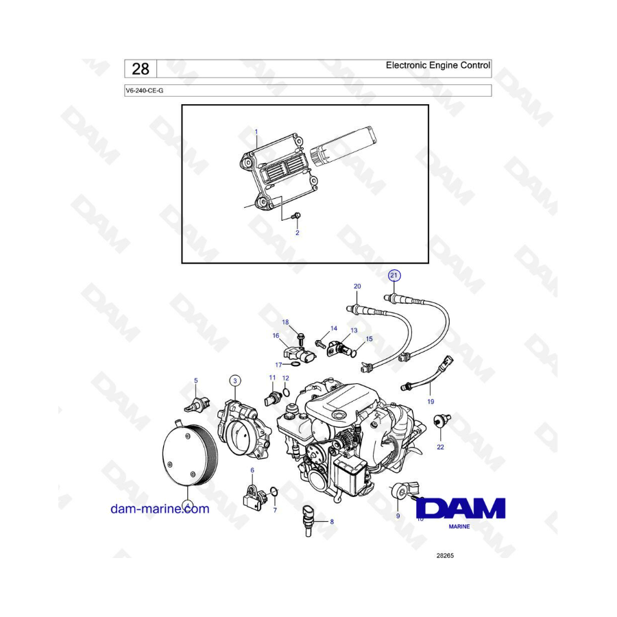 Volvo Penta V6-240 & V6-280 - Electronic engine control