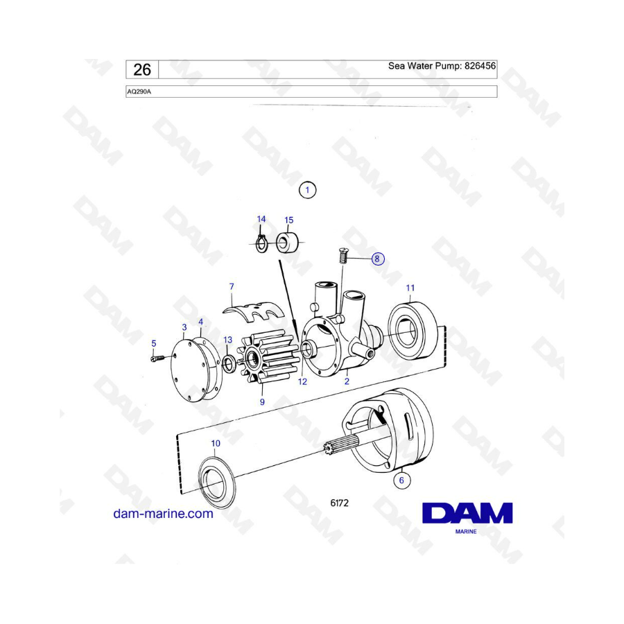 Volvo Penta AQ290A - Colector de admisión