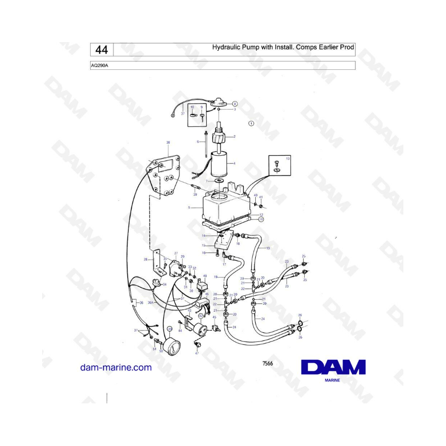 Volvo Penta AQ290A - Bomba hidráulica con instalación. Comps prod anterior