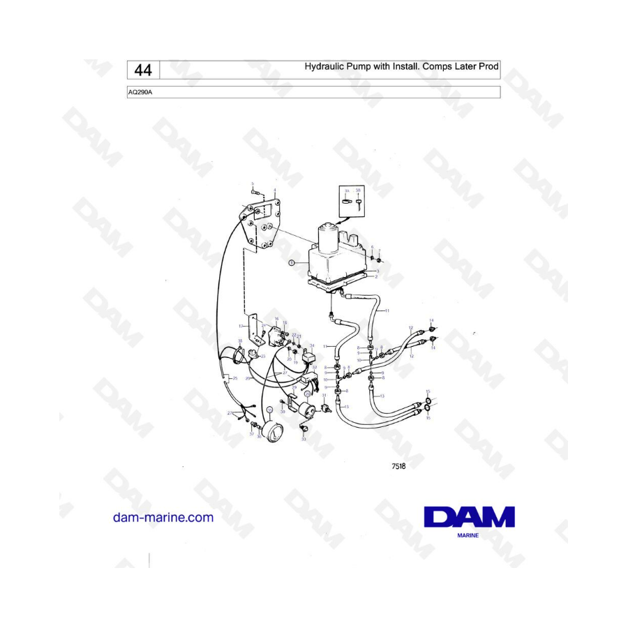 Volvo Penta AQ290A - Bomba hidráulica con instalación. Comps Prod más tarde