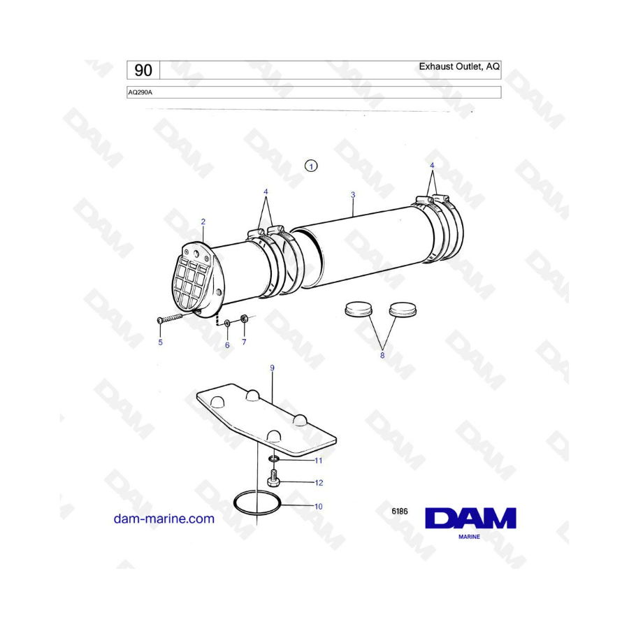 Volvo Penta AQ290A - Exhaust Outlet