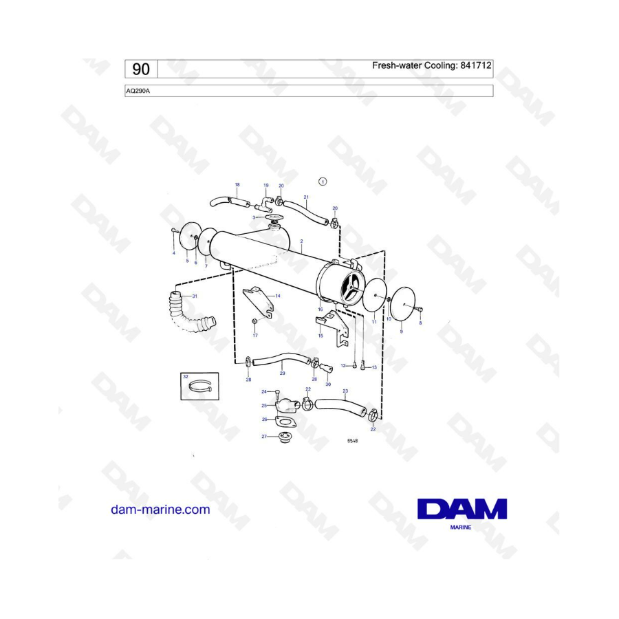 Volvo Penta AQ290A - Fresh water cooling