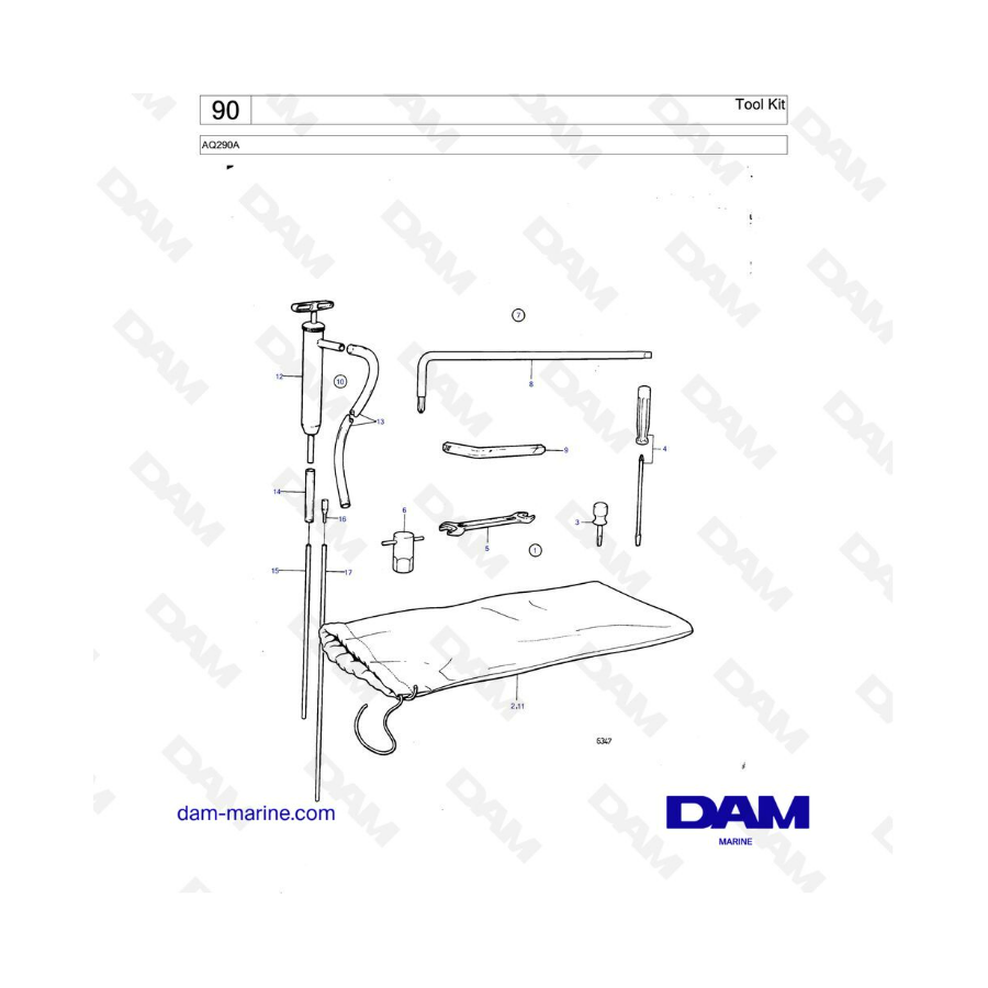 Volvo Penta AQ290A - Juego de herramientas