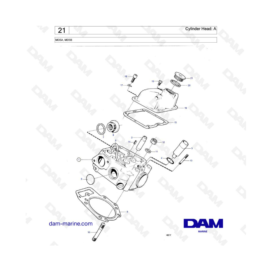 Volvo Penta MD5A & MD5B - Cylinder head