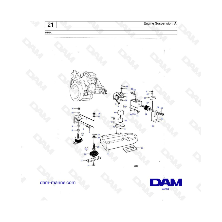 Volvo Penta MD5A - Engine suspension