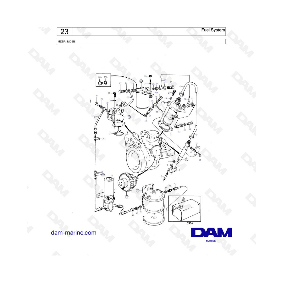 Volvo Penta MD5A & MD5B - Fuel system