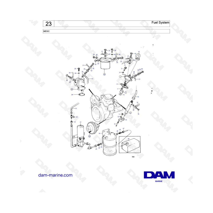 Volvo Penta MD5C - Sistema de combustible