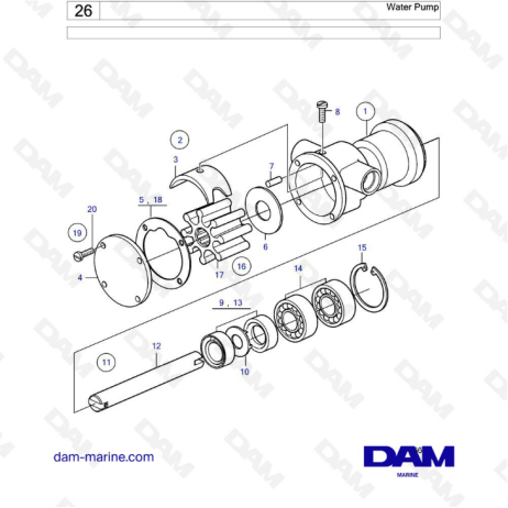 Volvo Penta MD5 - Bomba de agua