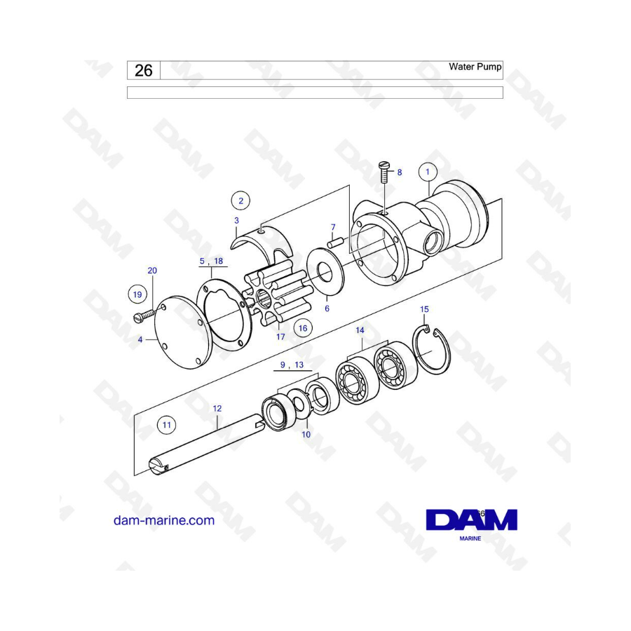 Volvo Penta MD5 - Bomba de agua