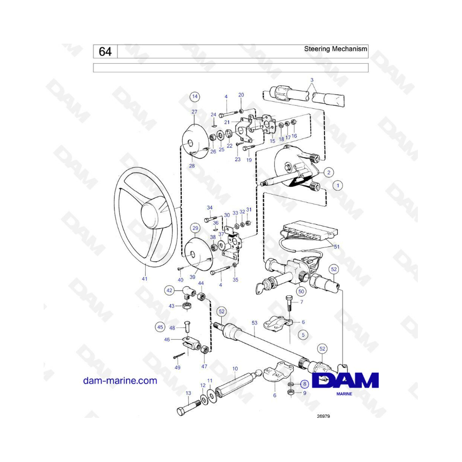 Volvo Penta MD5 - Mecanismo de dirección