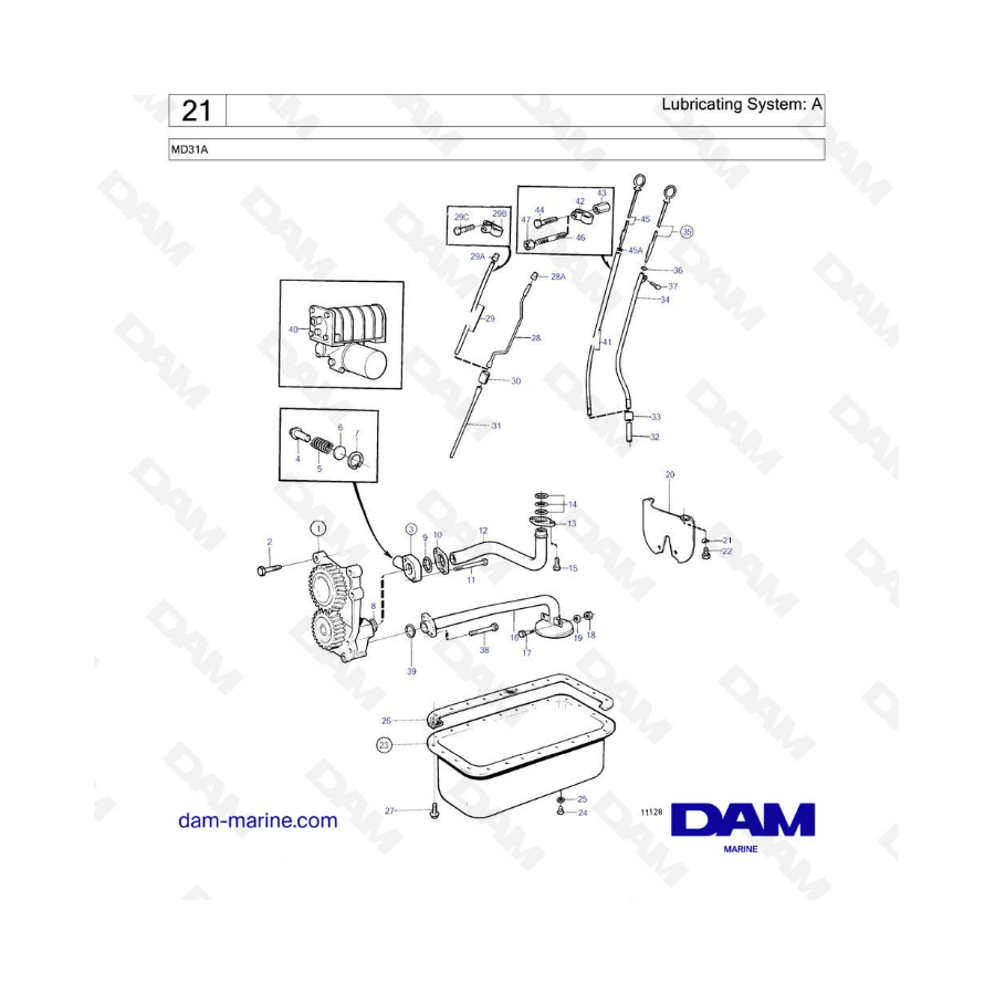 Volvo Penta MD31 - Lubricating system