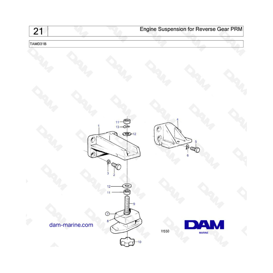 Volvo Penta TAMD31 - Engine suspension fort reverse gear PRM