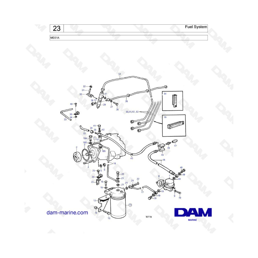 Volvo Penta MD31 - Sistema de combustible